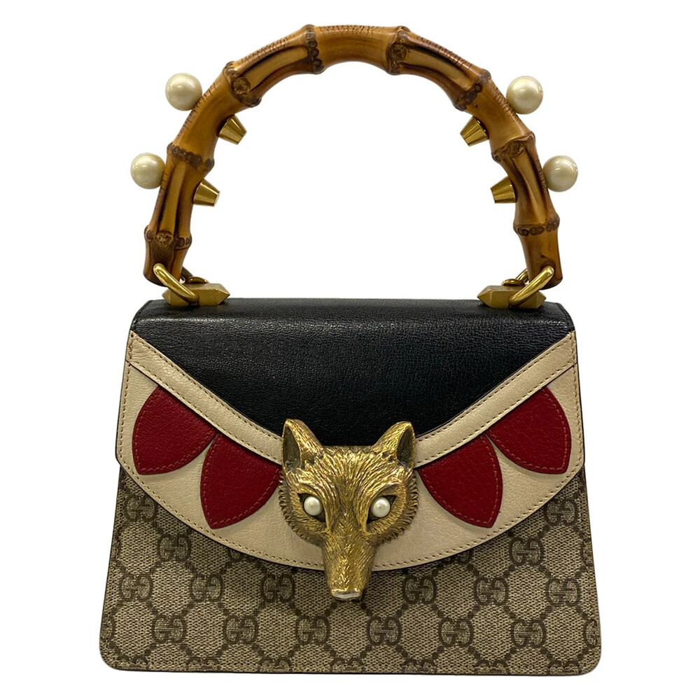Gucci Bamboo Beige Pvc Leather Handbag #363422G14B